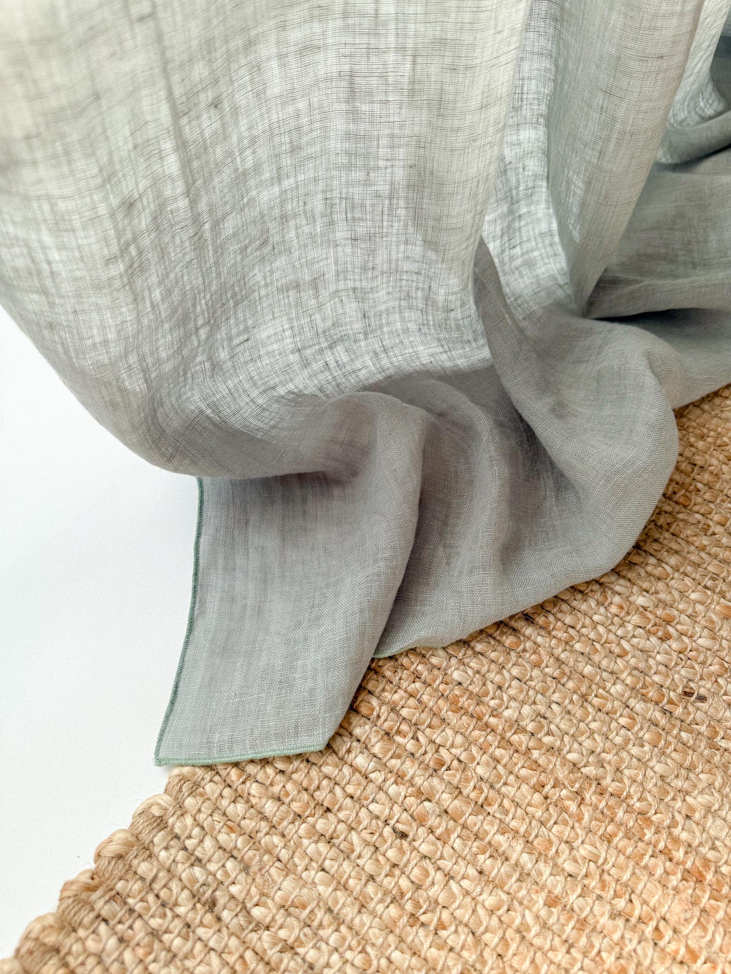 Linnen Mousseline Gordijn in Saliegoren, 1 stuk