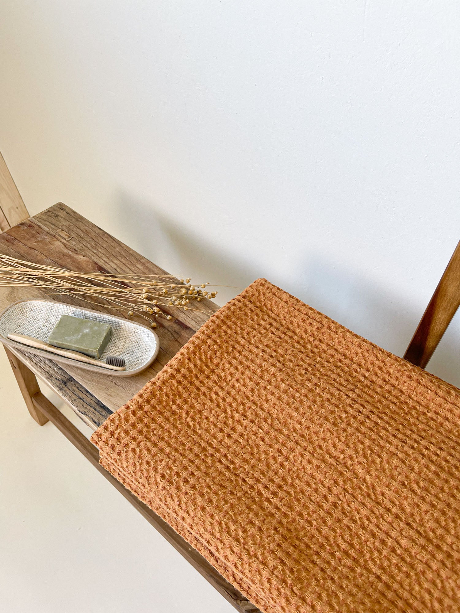 Waffel Duschtuch - Zimt - Linen Notes