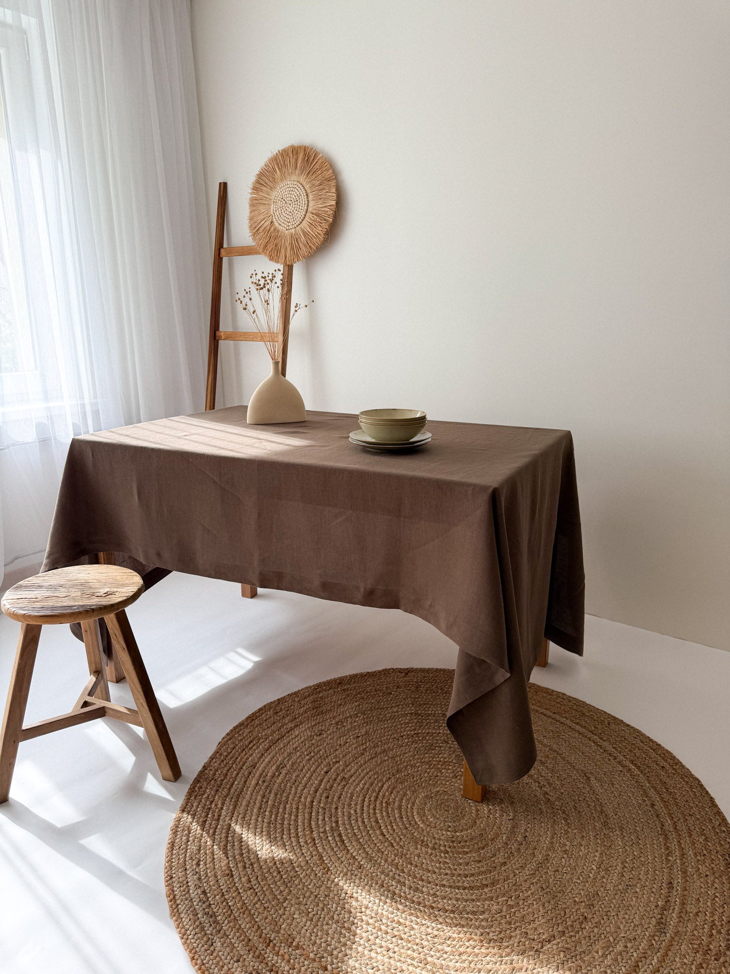Bruin Linnen Tafelkleed