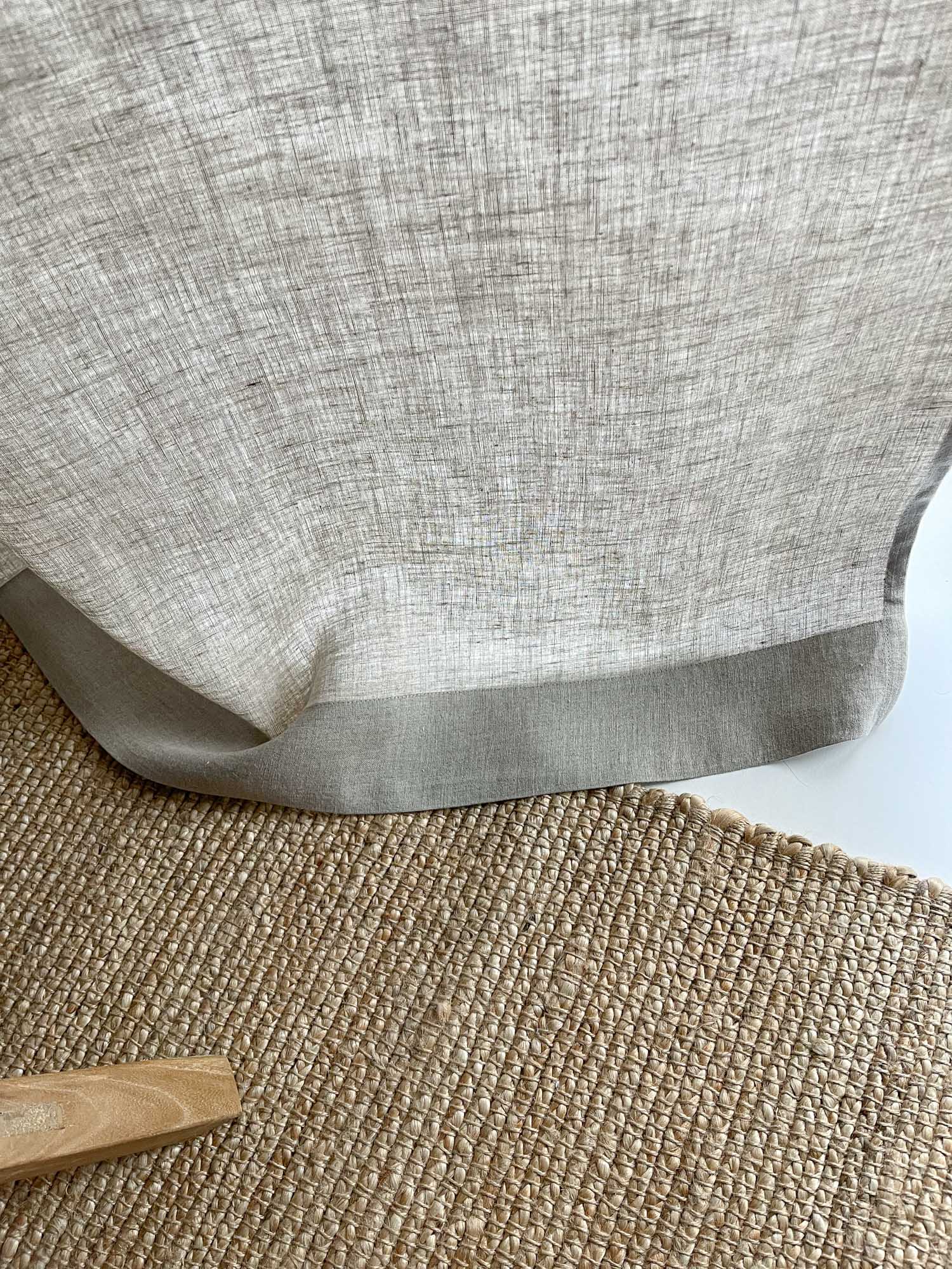 Middenzware linnen gordijnen – Beige, set van 2