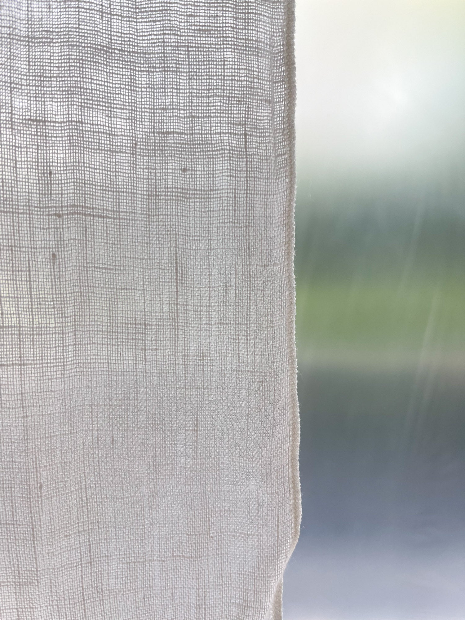 Linnen Mousseline Gordijn in Gebroken Wit, 1 stuk