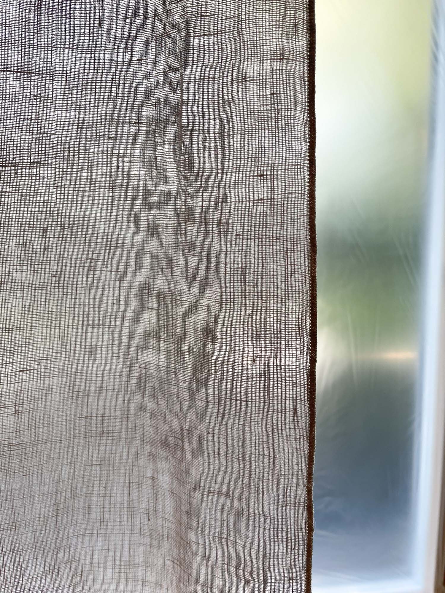 Linnen Mousseline Gordijn in Beige, 1 stuk