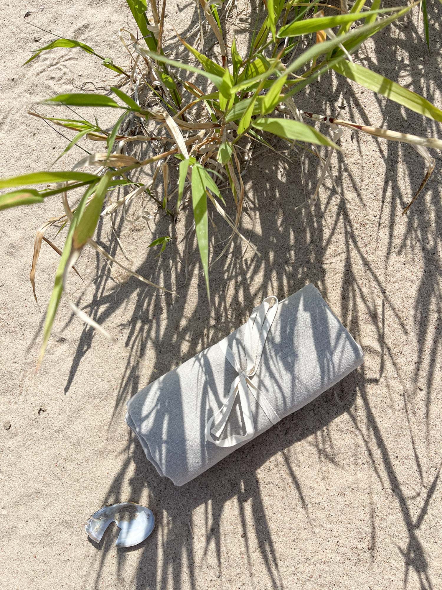 Beige Linnen Strandlaken