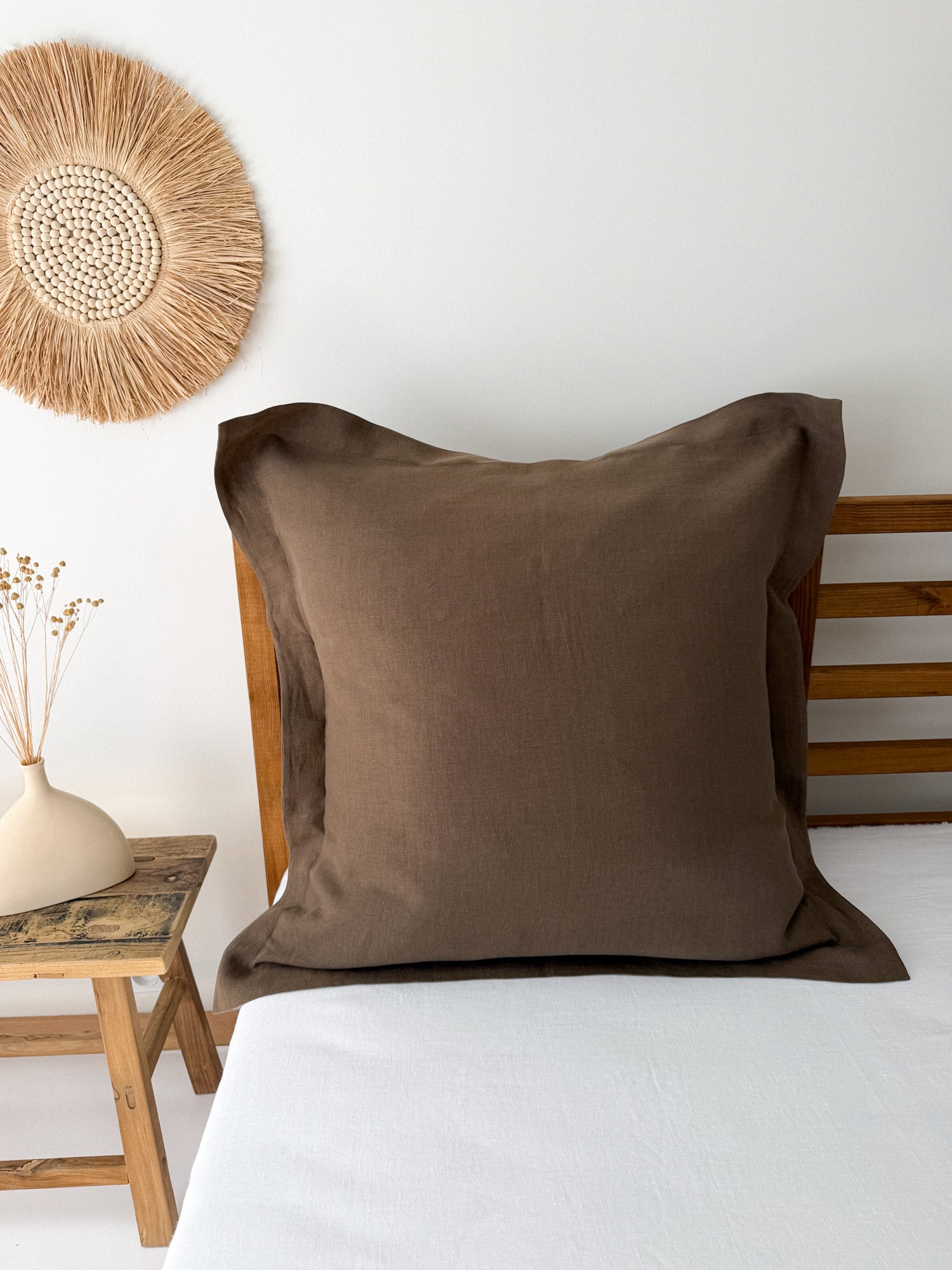 Linnen Oxford Kussensloop - Bruin