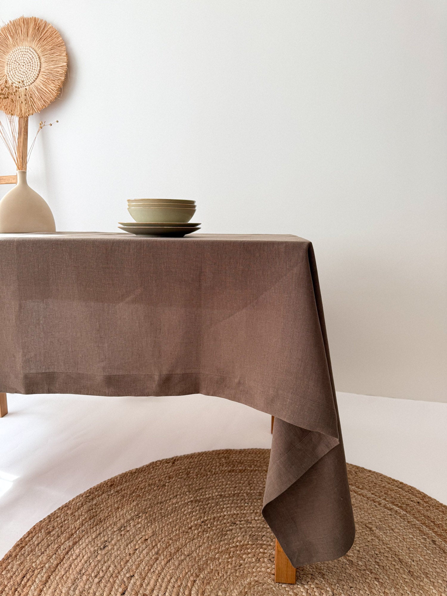 Bruin Linnen Tafelkleed
