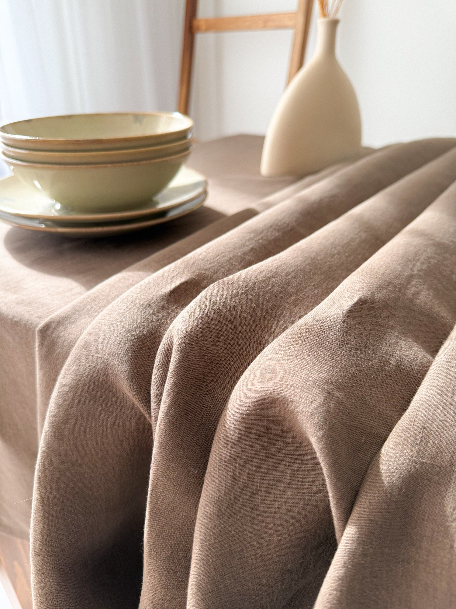Bruin Linnen Tafelkleed