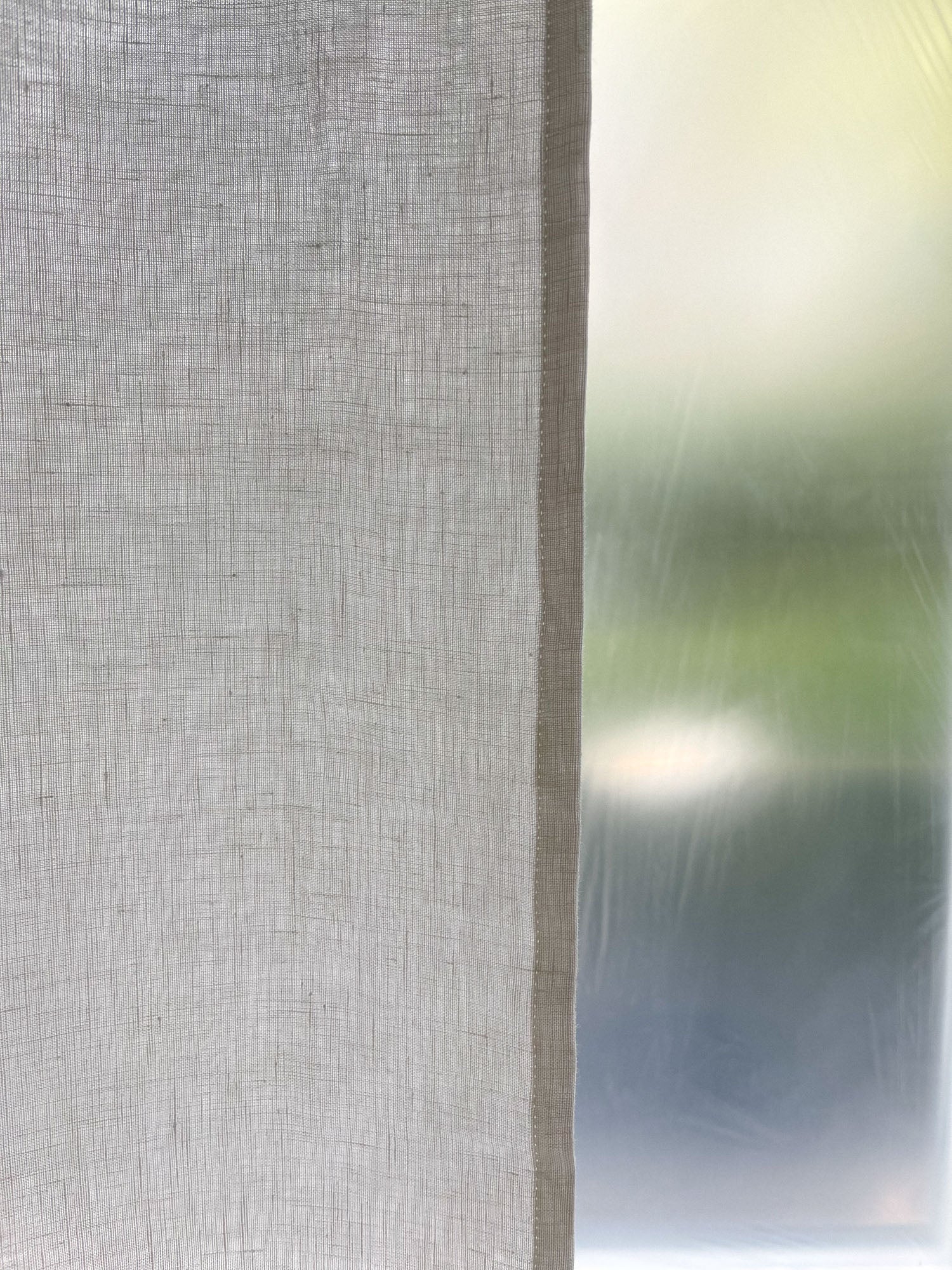 Middenzware linnen gordijnen – Gebroken Wit, set van 2