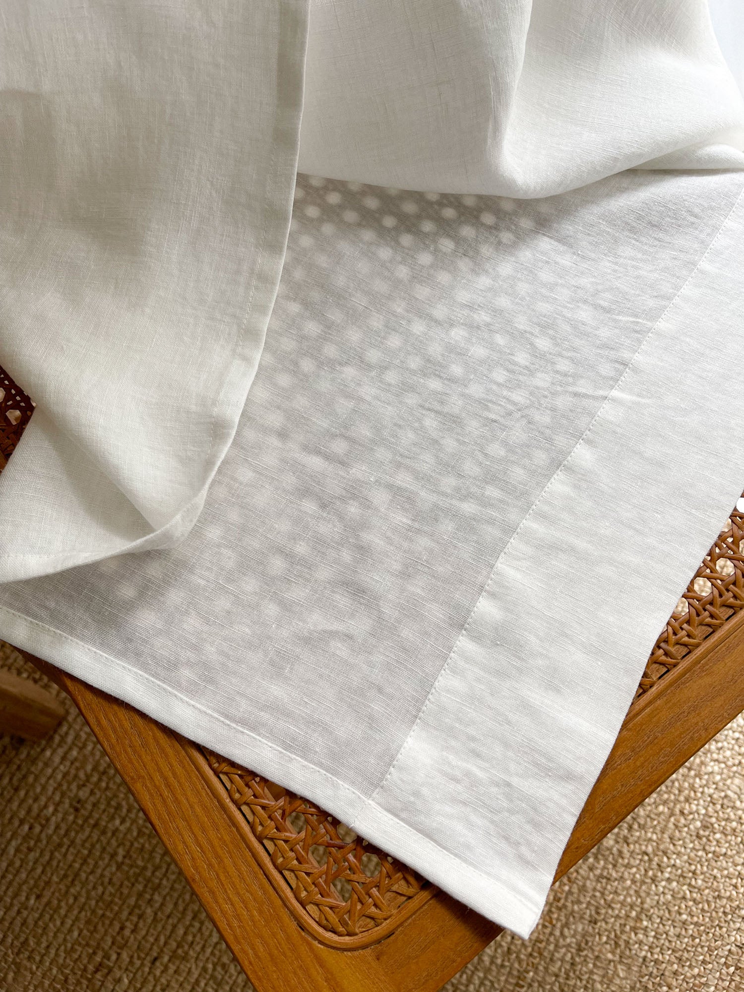 Middenzware linnen gordijnen – Gebroken Wit, set van 2